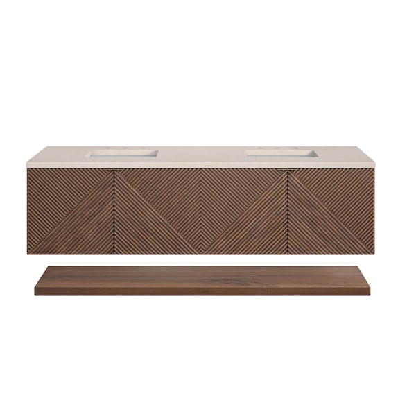 James Martin Vanities Marcello 72in Double Vanity, Chestnut w/ 3 CM Eternal Marfil Top D200-V72-CSN-3EMR - main